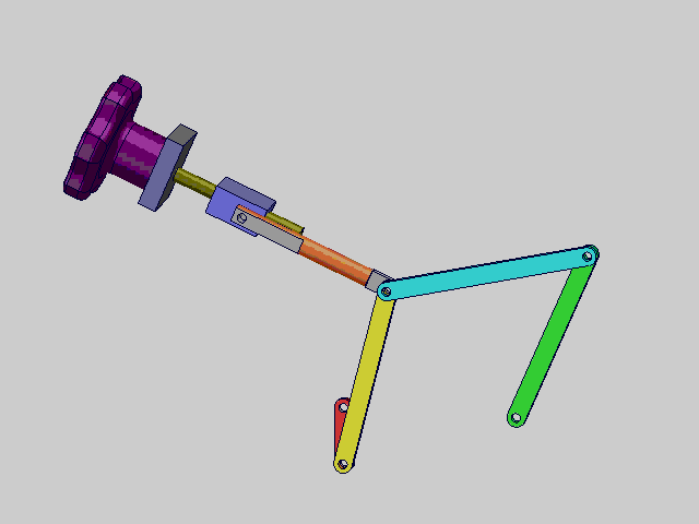 摆杆极限位置可调节的铰链六杆机构Adjustable hinge six bar mechanism with swing rod limit position