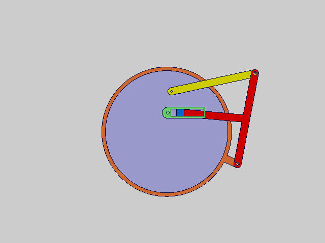 双曲柄与转动导杆串接机构Double crank and rotating guide rod series connection mechanism