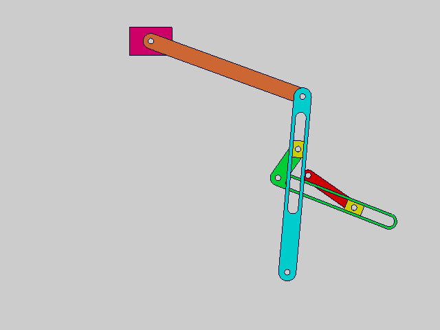转动导杆与摆动导杆串接机构Rotating guide rod and swinging guide rod series connection mechanism