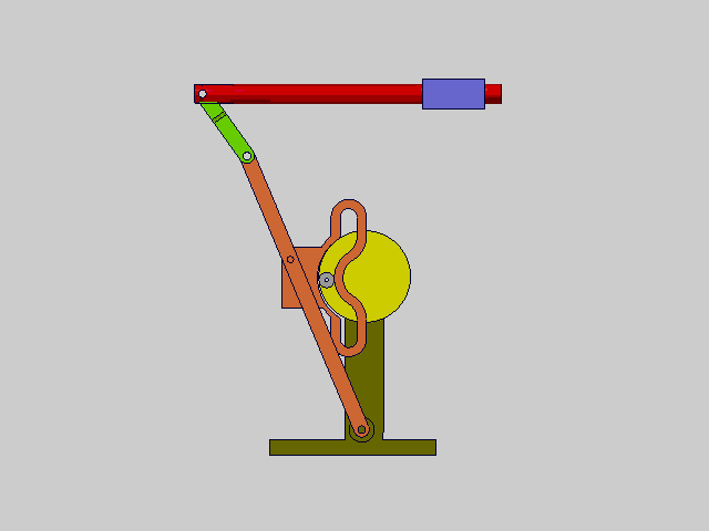可实现单侧停歇的摆动导杆机构Swing guide rod mechanism that can achieve unilateral stopping