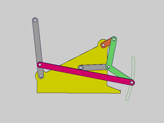 输出摆杆有停歇的铰链连杆机构The output swing rod has a resting hinge linkage mechanism
